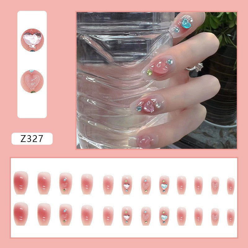 High-grade Short Fake Patch White French Nail Art