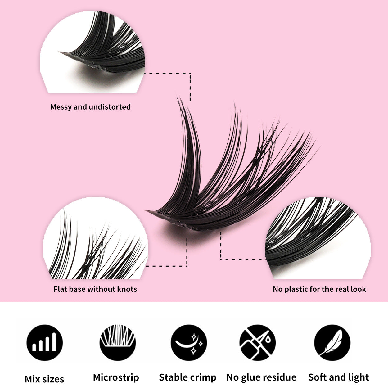 Eyelash Row Book Glue Curved Mixed False Lashes