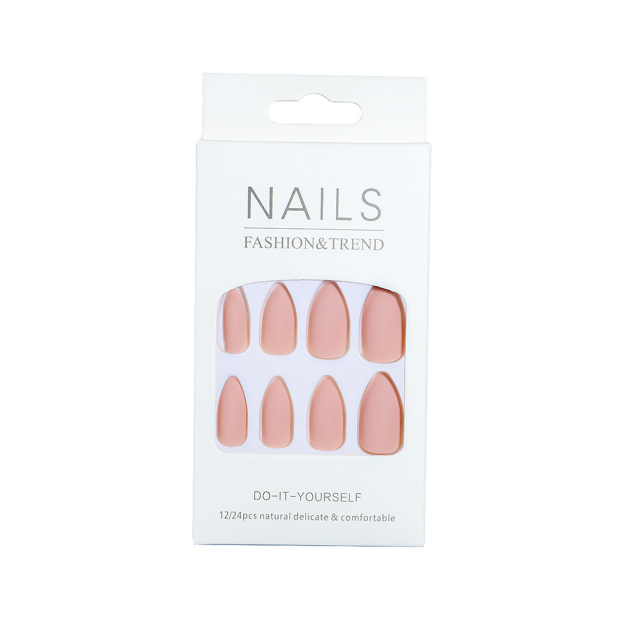 Faux ongles rose clair mat