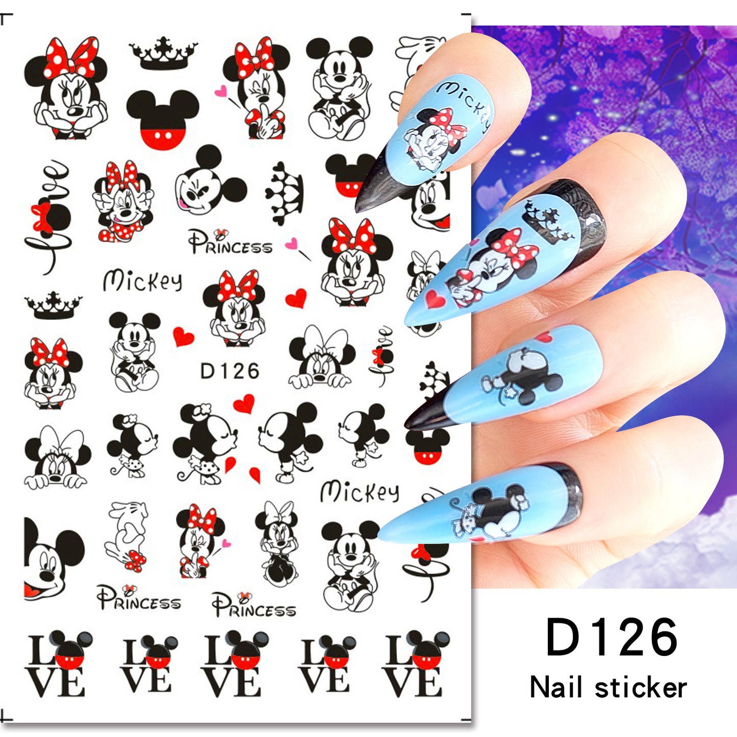 Autocollants pour ongles Cartoon Paper Memories Anime Mouse Stitch