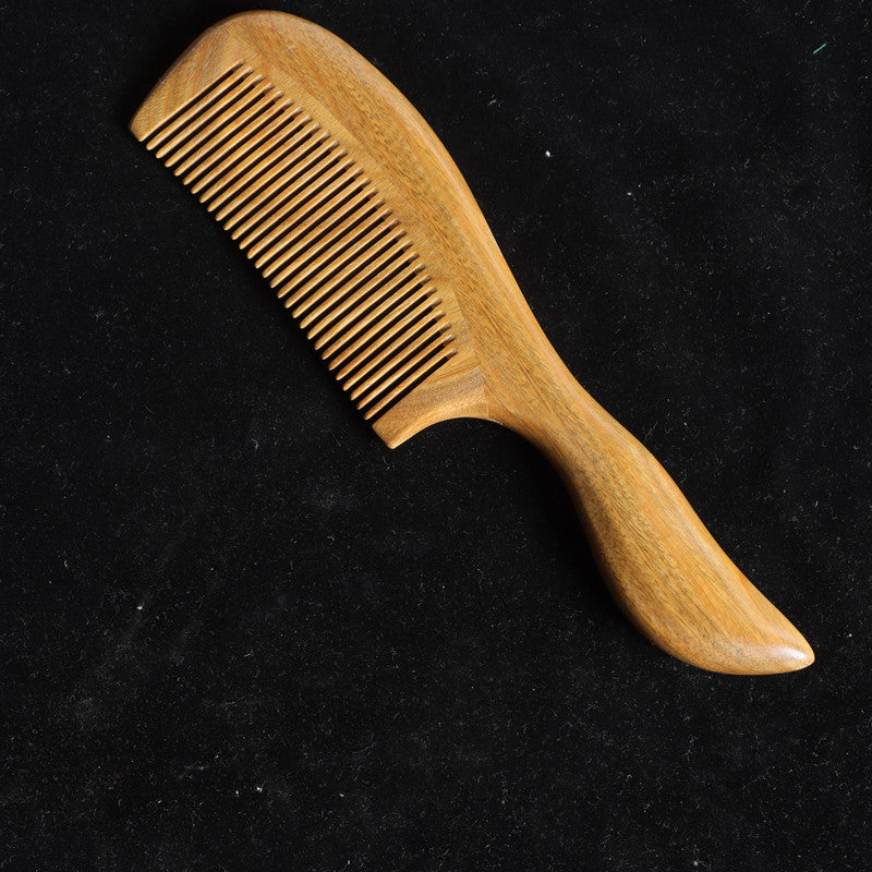 Brosses et peignes à cheveux ronds en bois de type grand naturel avec manche et dents fines