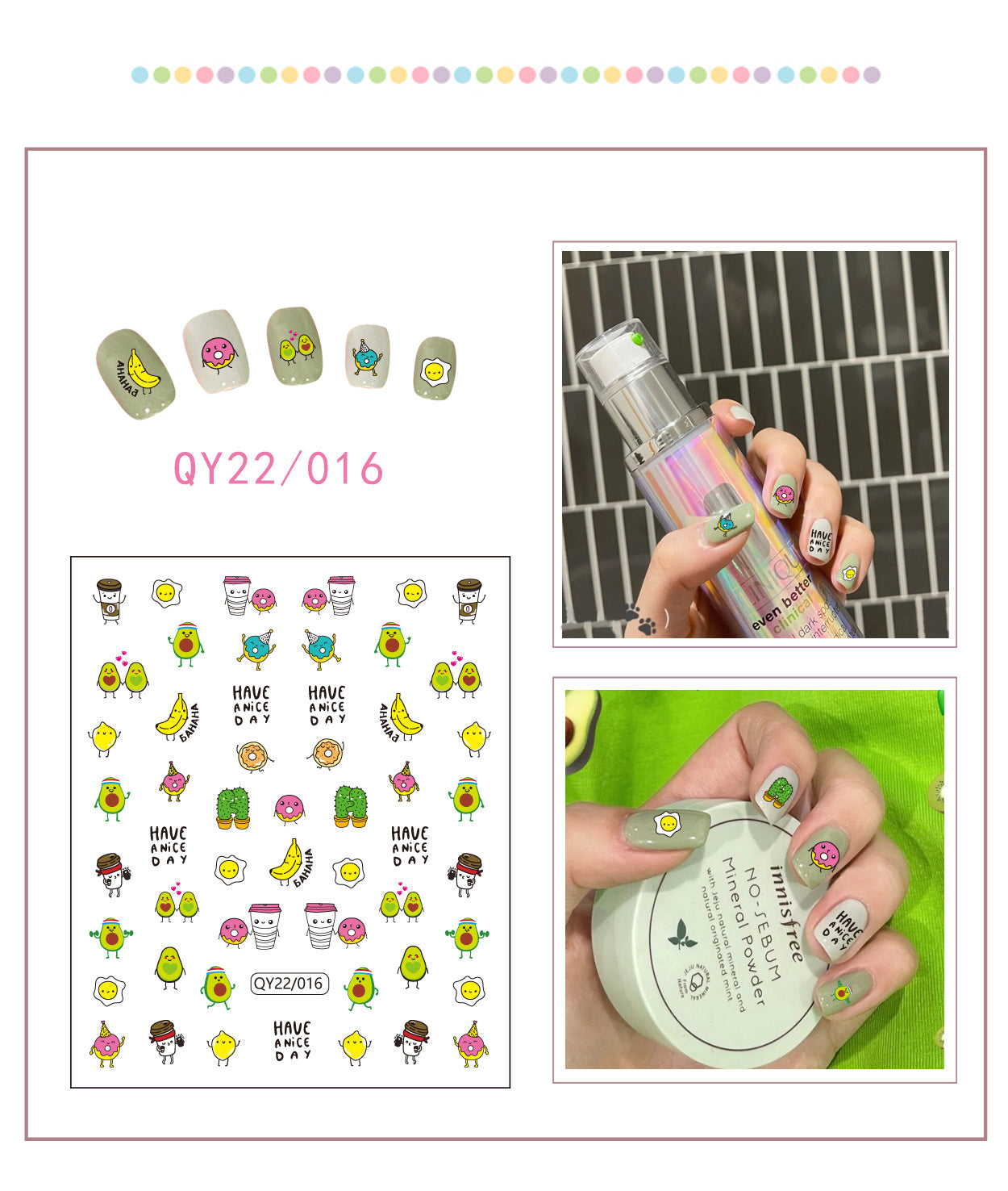 Little Bear Cartoon Cute Animal Unicorn Nail Stickers