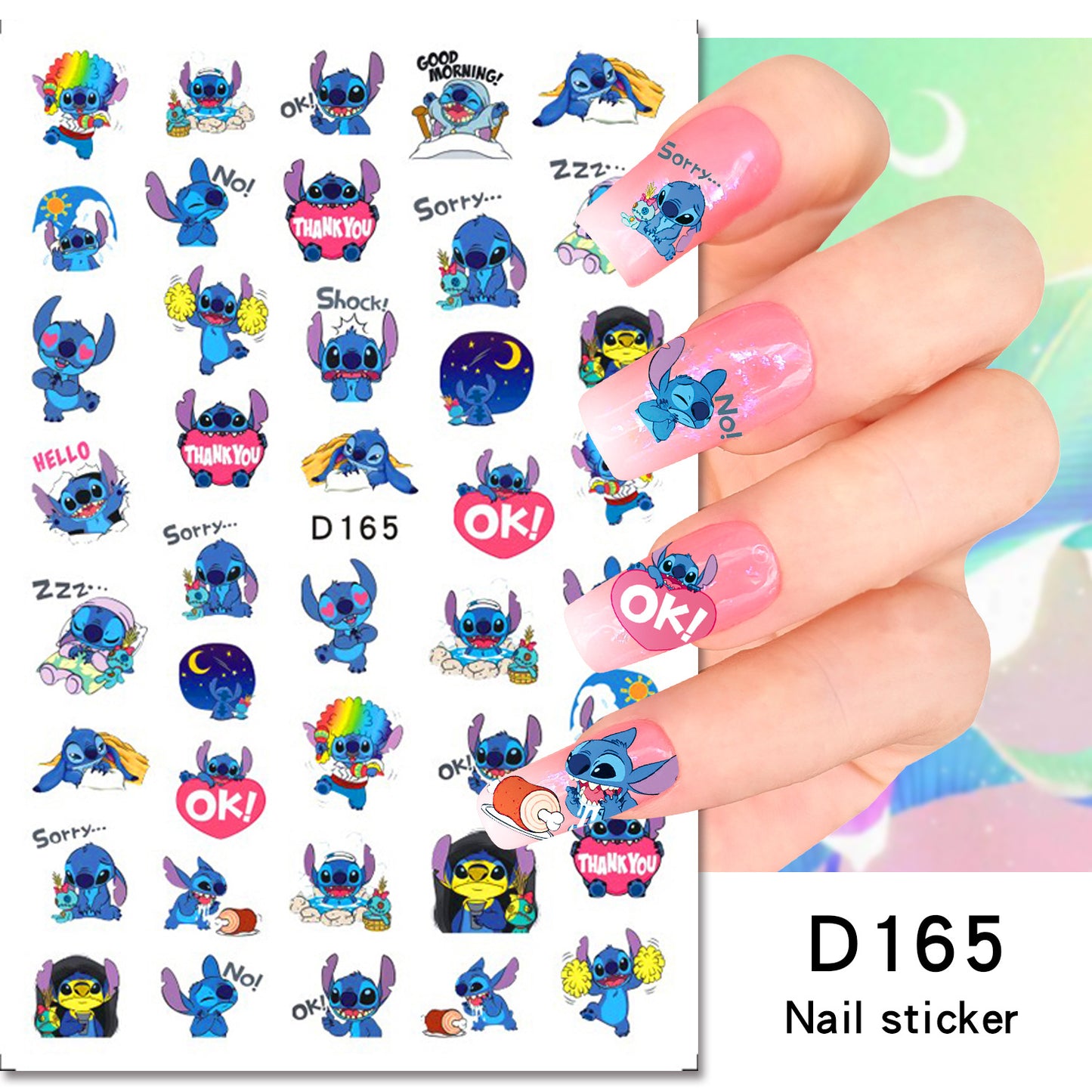 Autocollants pour ongles Cartoon Paper Memories Anime Mouse Stitch