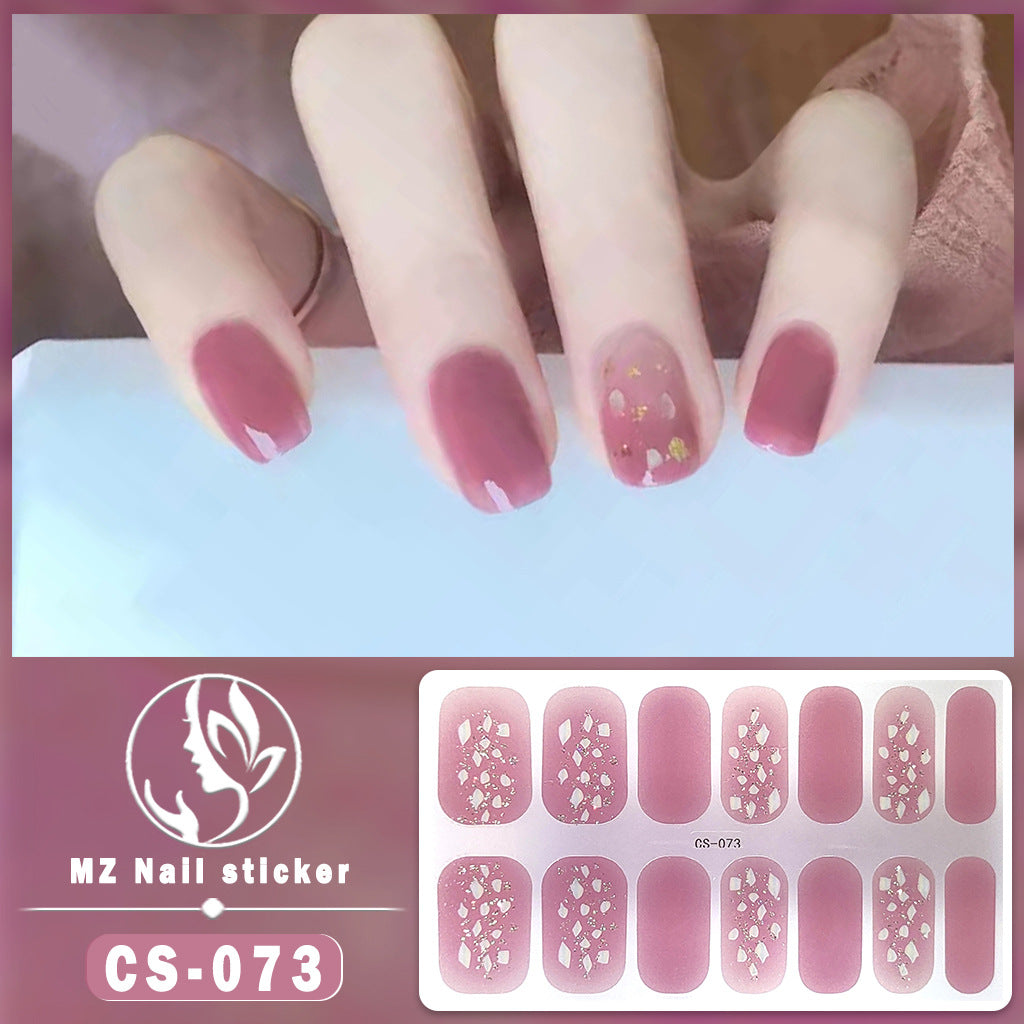 Autocollants pour ongles en gel imperméables avec motif floral à carreaux