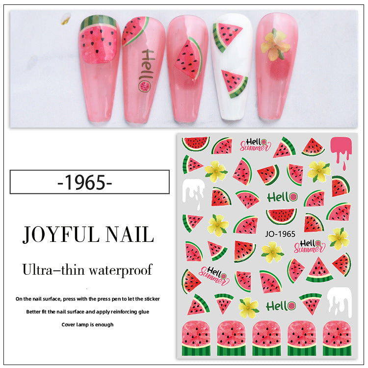 Summer Lemon Watermelon Strawberry Peach Cherry Nail Care Nail Art