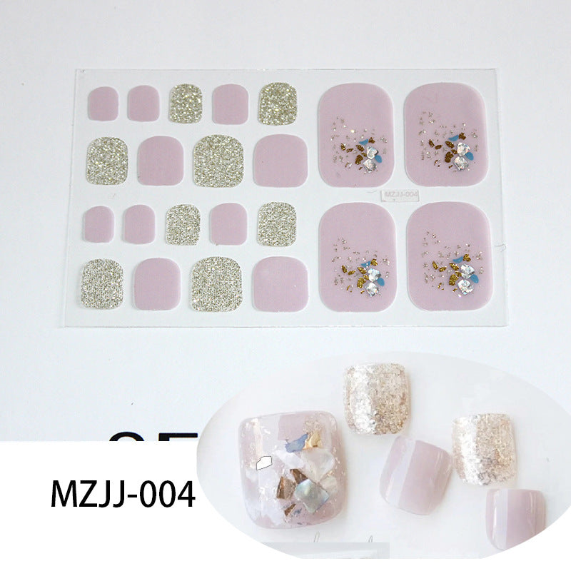 Full Hot Rhinestone Ornament Feet Color Nail Stickers