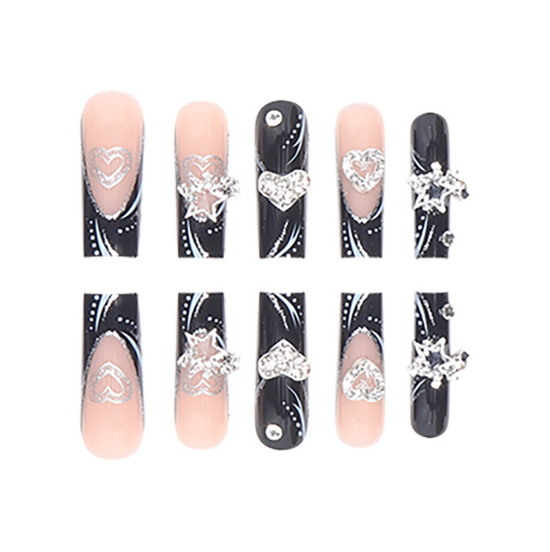 Nail art pailleté cool Love Star Dark Series