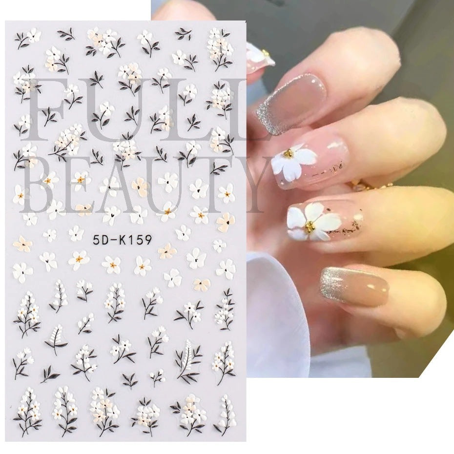 Small Flower Rabbit Cat Cute Little Nail Stickers