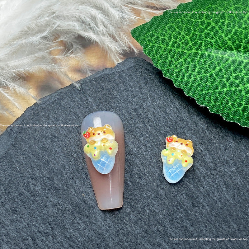 Children's Summer Cartoon Ornament Cute Bear Ice Nail Care Nail Art