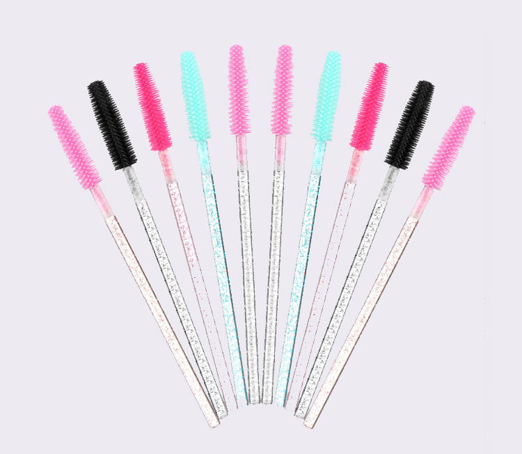 Brosse à mascara en nylon à tige en cristal Accessoires de maquillage solides