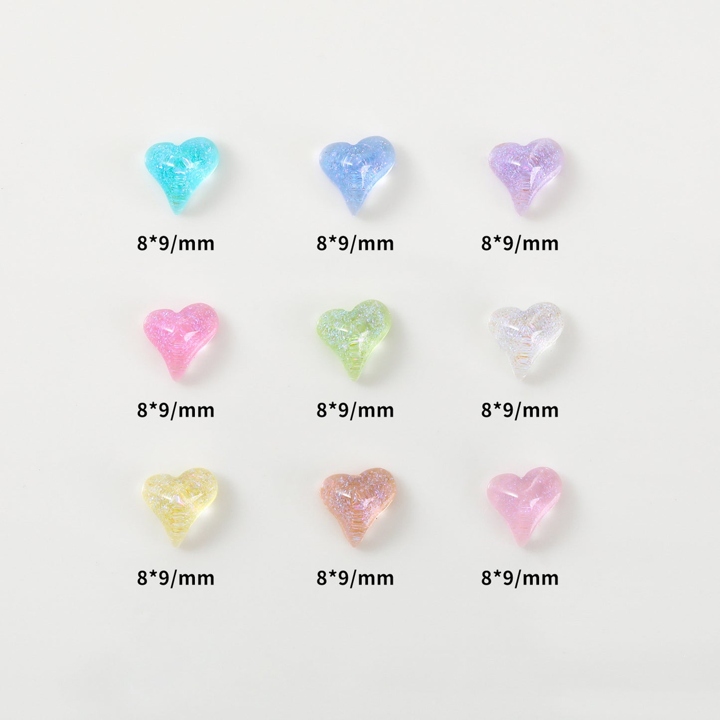 Heart Ornament Ice Transparent Color Gilding Nail Care Nail Art