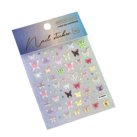 Relief Butterfly Laser Thin Tough Three-dimensional Nail Stickers