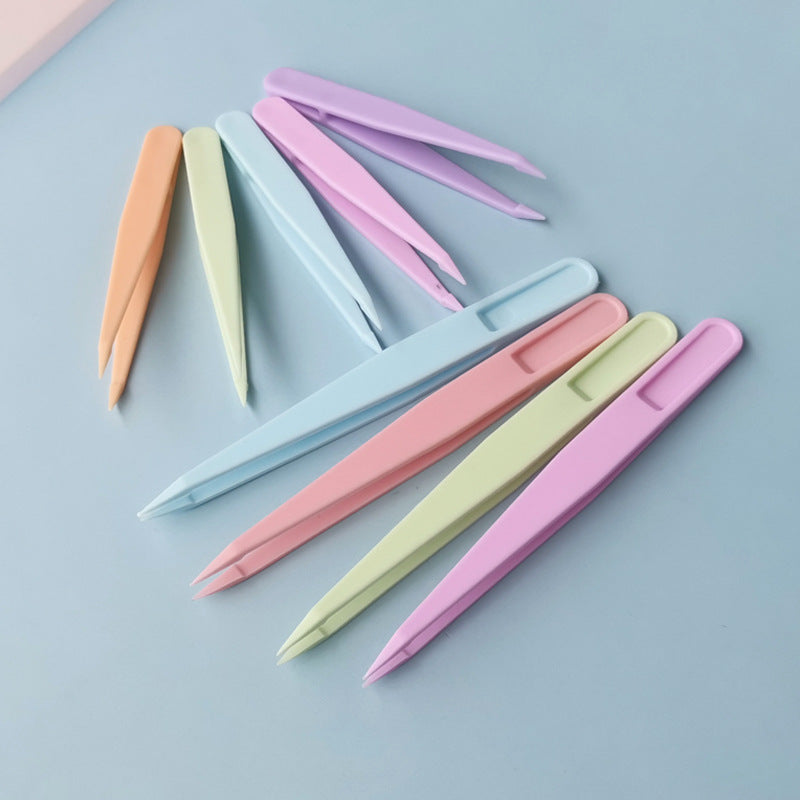 Macaron Color Tweezers Handmade Manicure Journal Makeup Accessories