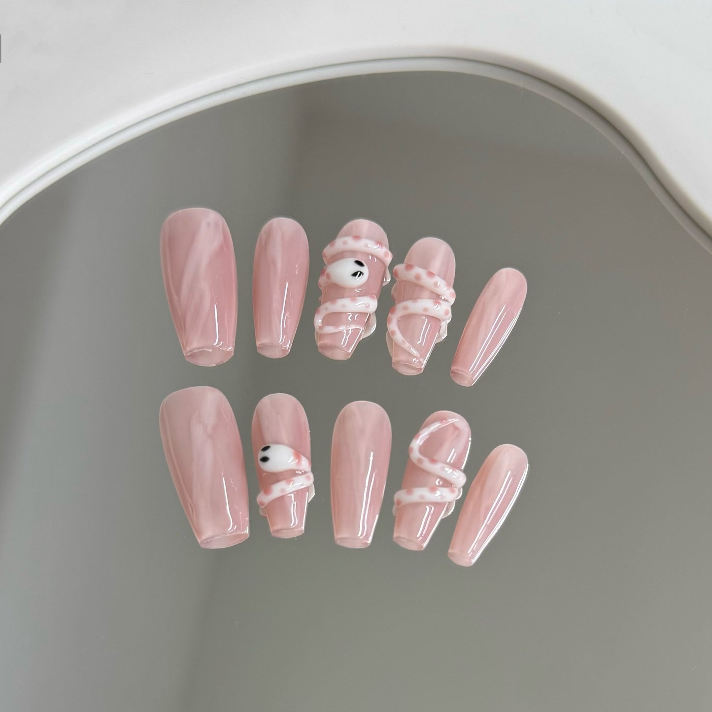 Pure Desire Peach Pink National Style Chinese Nail Stickers