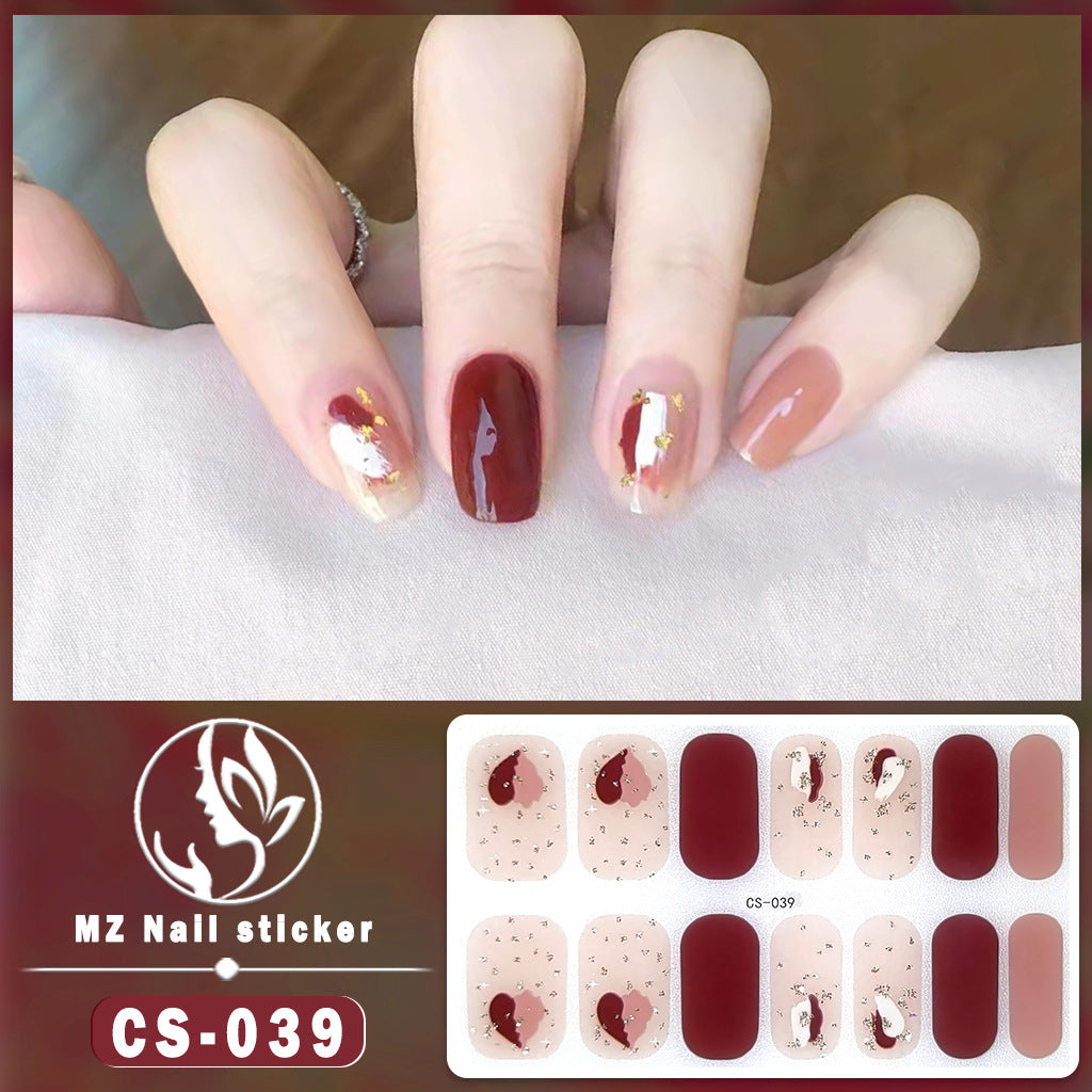 Applique Full Paste Blooming Contrast Color Nail Stickers