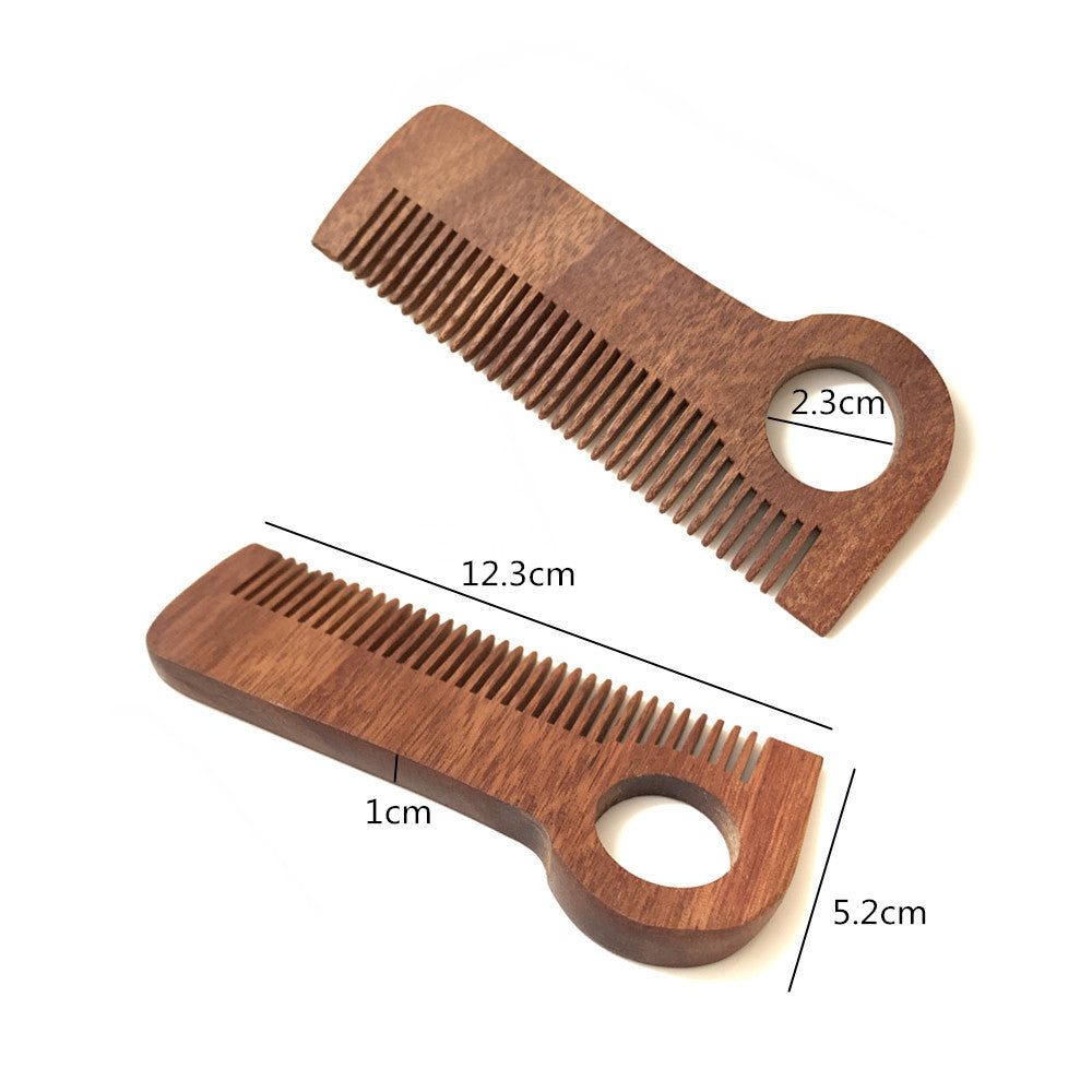 Brosses à cheveux et peignes en bois pour hommes avec étui en cuir