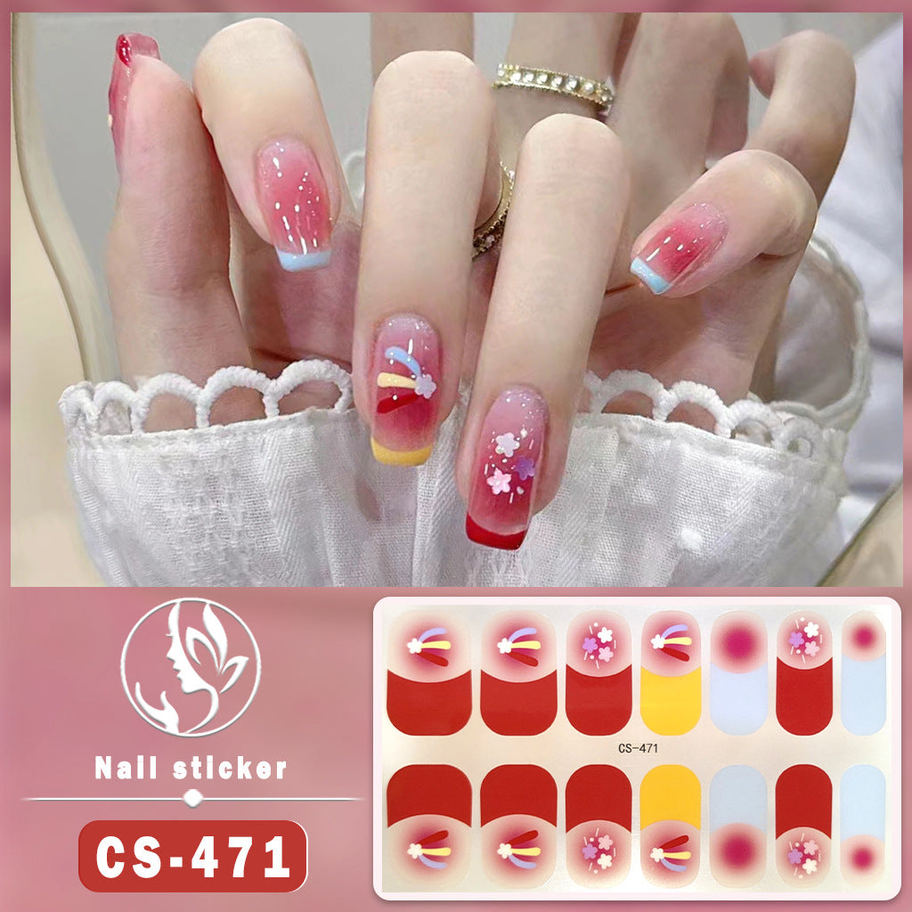 Autocollants pour ongles en gel imperméables avec motif de fleurs de vent