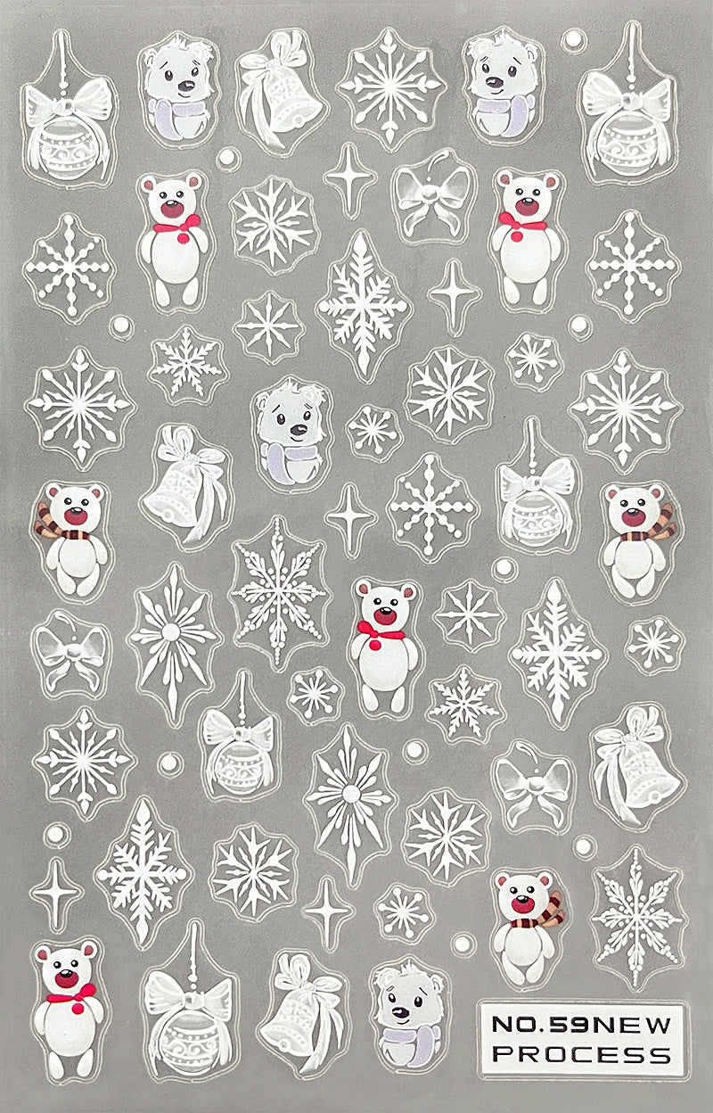 Live Broadcast Christmas Halloween Marine Maple Nail Stickers