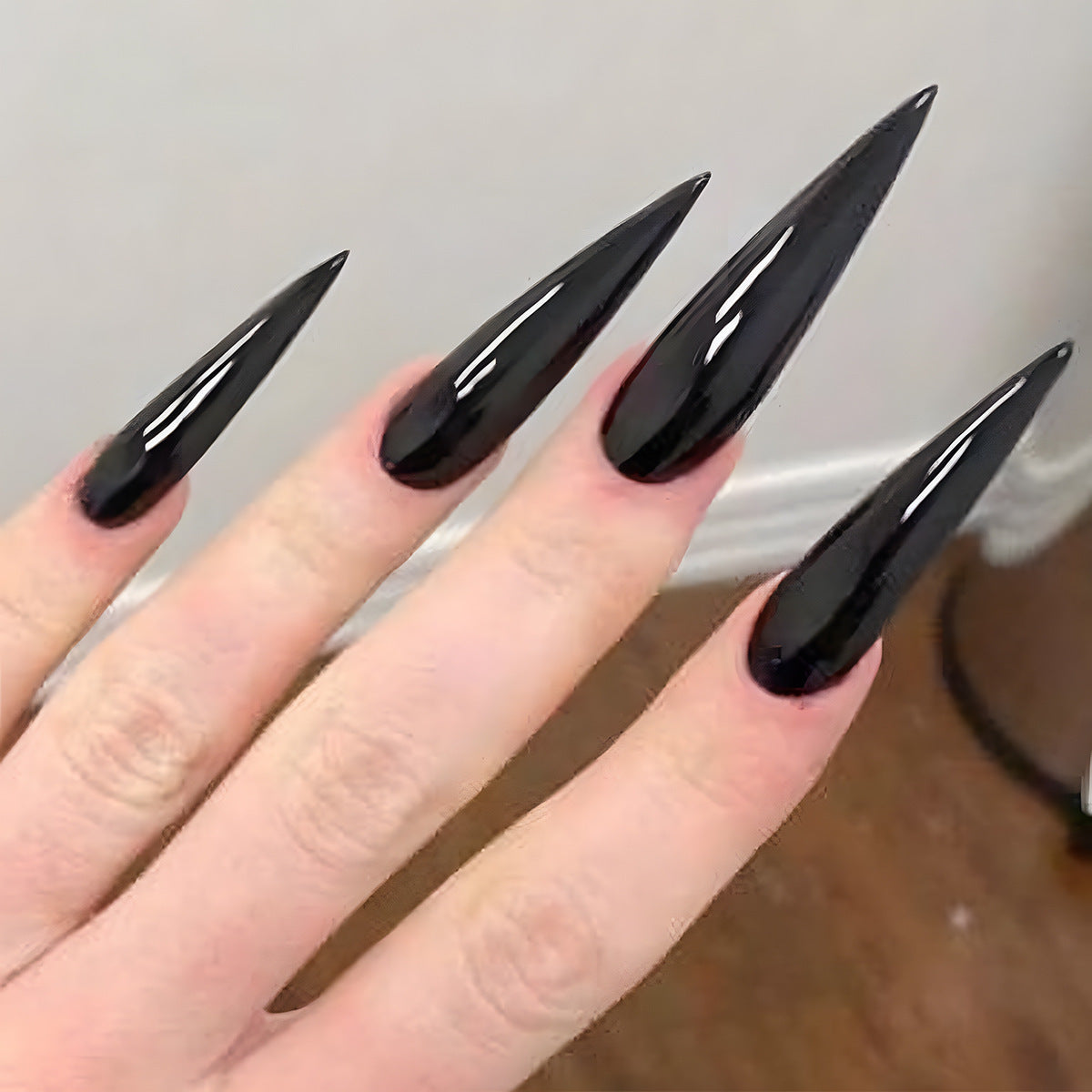 Pointed Dark Series Fake Nails Removable Nail Art