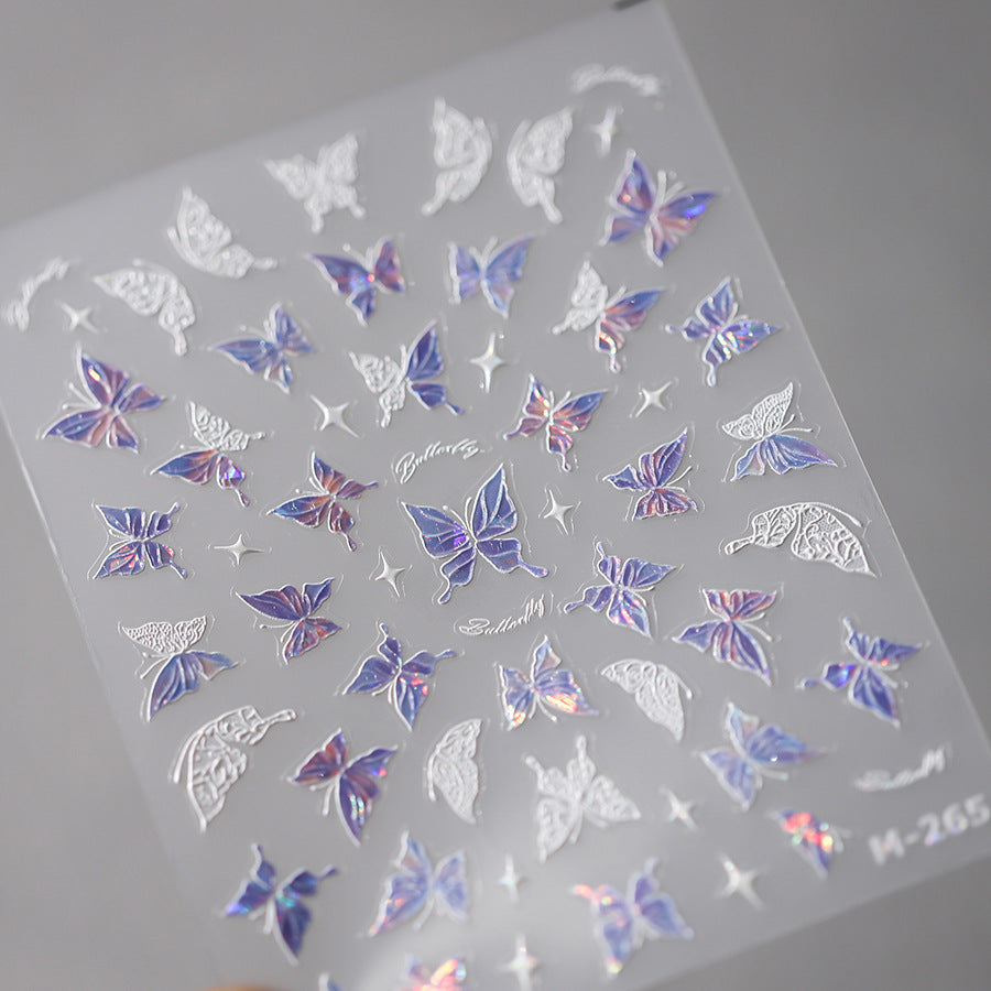 Special Interest Light Luxury Bronzing Paper Butterfly Nail Care Nail Art