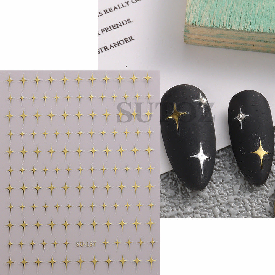 Desire Wind Girly Simplicity Asterism Five-pointed Nail Stickers