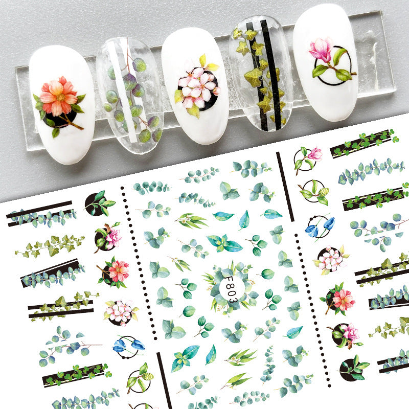 Personalized Artistic Flower Head Portrait Bee Nail Stickers