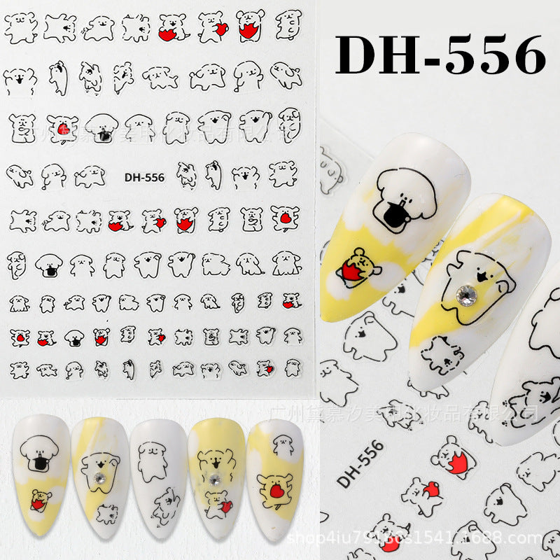 Pacha Dog Three-dimensional Cartoon Cute Relief Small Nail Stickers