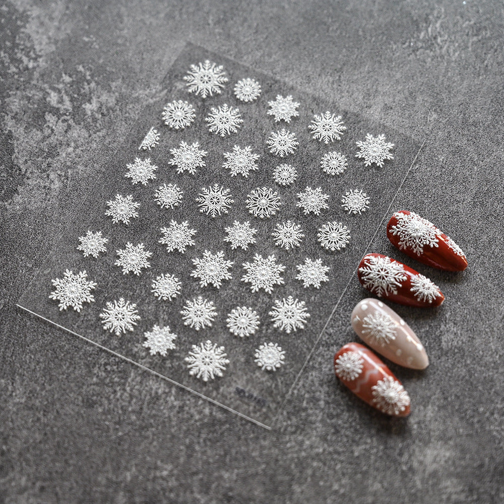 Autocollants pour ongles Père Noël stéréo en relief de style Noël