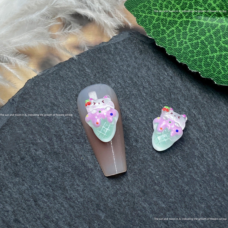 Children's Summer Cartoon Ornament Cute Bear Ice Nail Care Nail Art