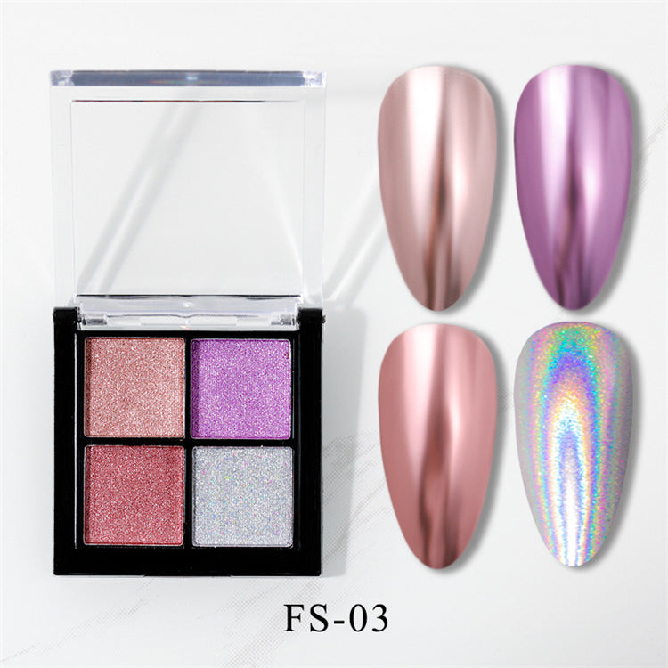 Solid Magic Mirror Effect Powder Four-color Nail Care Nail Art