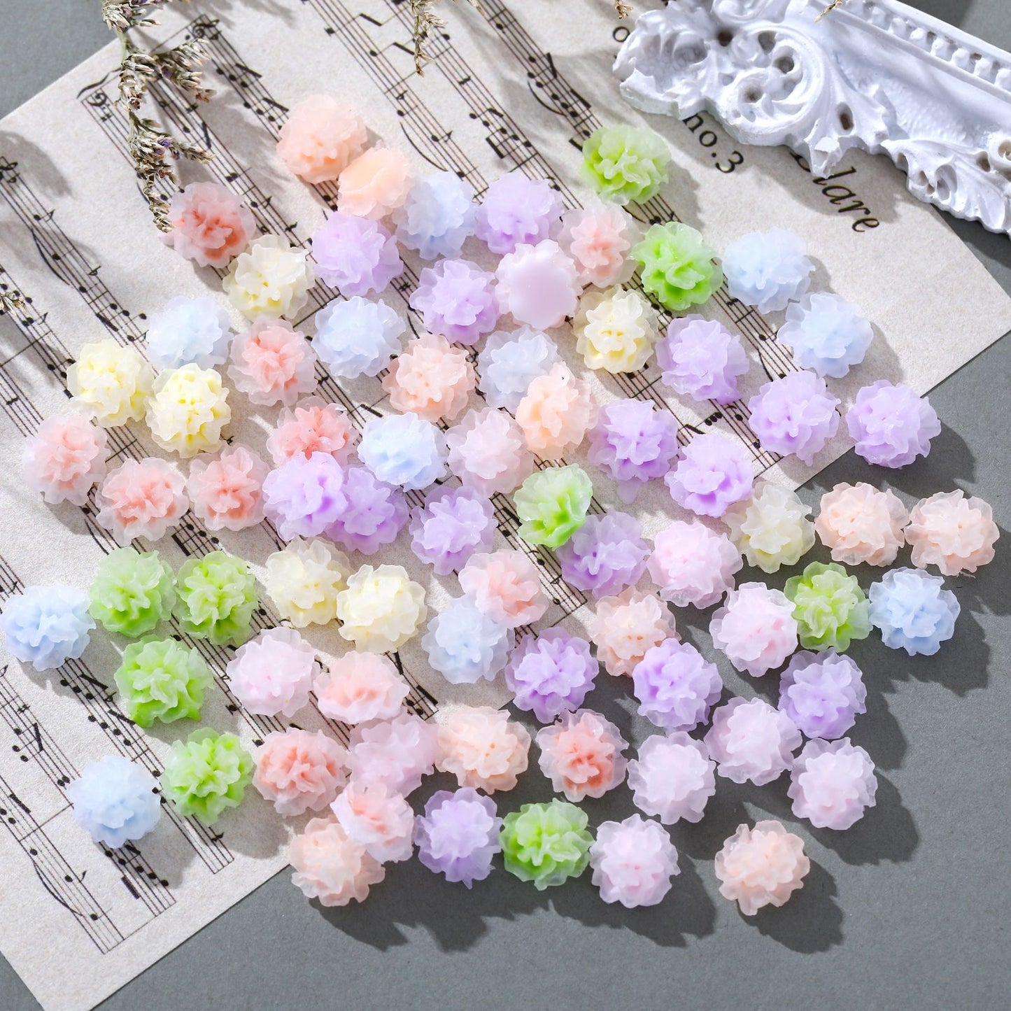 Azalea Ornament Two-color Luminous Resin Flower Nail Care Nail Art