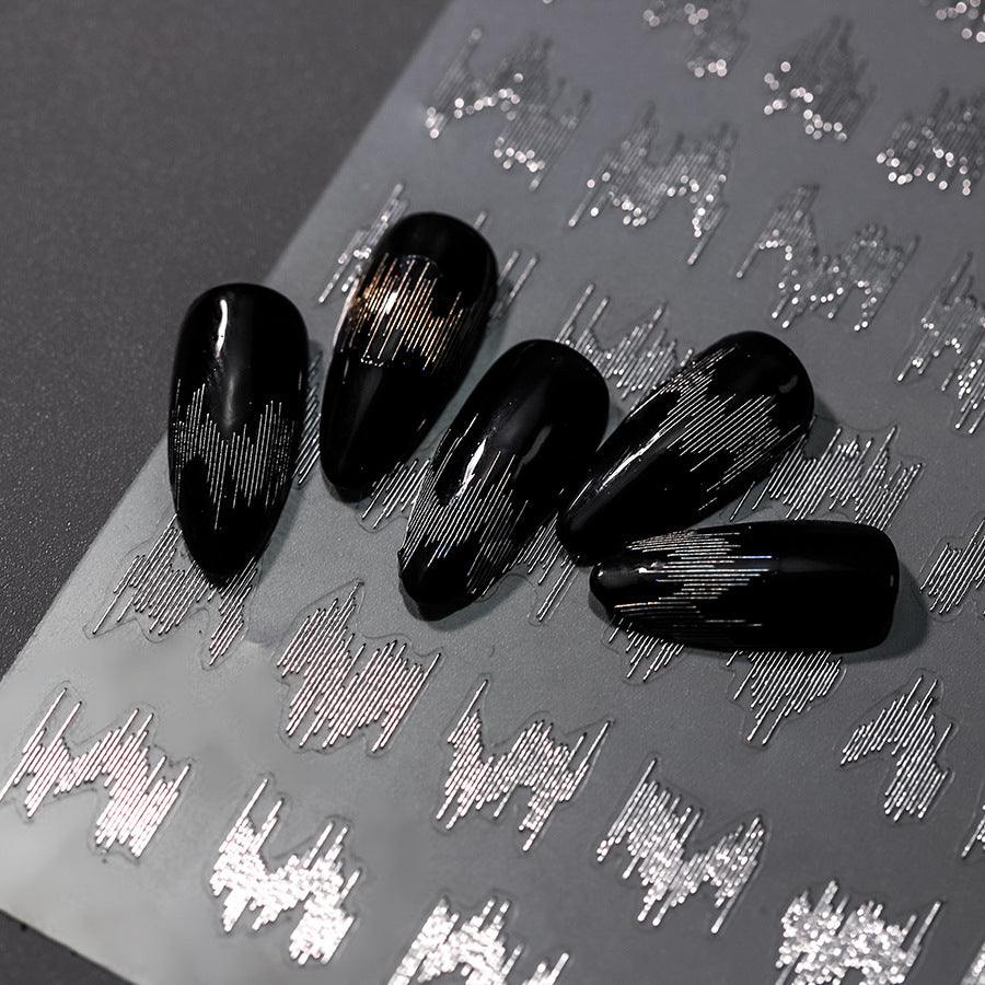 Beautiful Iron Technology Laser Adhesive Reflective Nail Stickers