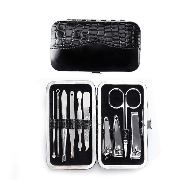 Ensemble d'outils de manucure en acier inoxydable avec ciseaux et coupe-ongles