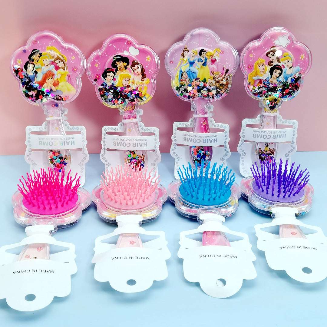 Brosses et peignes à cheveux pour enfants en forme de princesse des neiges et des glaces avec coussin d'air pour chat