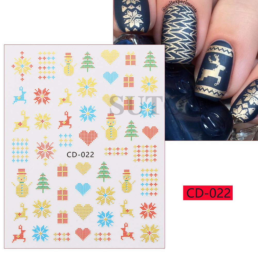 Paper Gilding Christmas Gift Snowflake Elk Nail Stickers