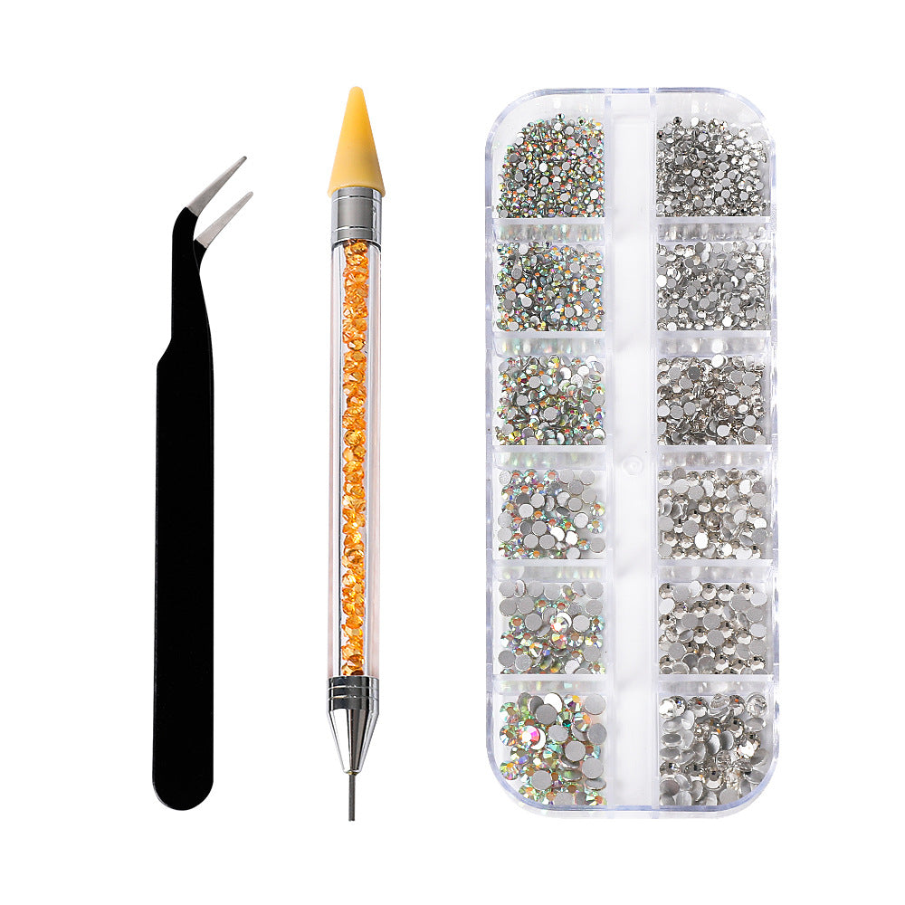 Ensemble d'outils de forage pour ongles avec pince à crayon à double tête et strass