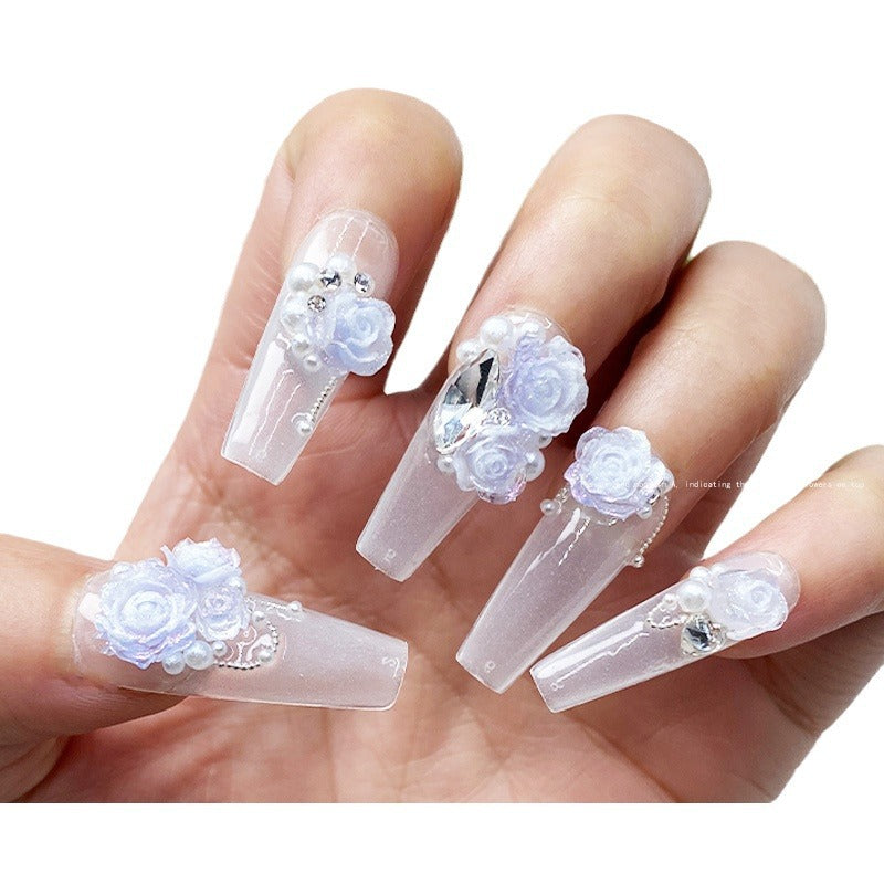 Rose Carved Ornament Pure Want To Wear Nail Care Nail Art