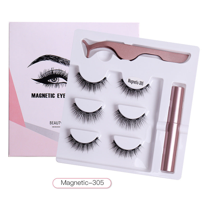 Pairs Magnetic Suction Eyelashes Natural Thick Comfortable Cross Artificial False Lashes