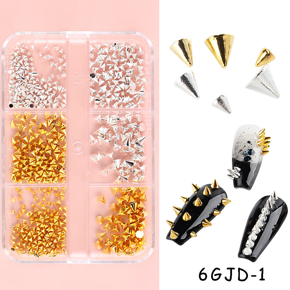 Ornament Gold Sier Flat Bottom Pointed Nail Care Nail Art