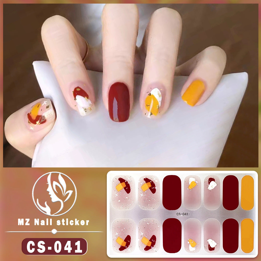 Applique Full Paste Blooming Contrast Color Nail Stickers