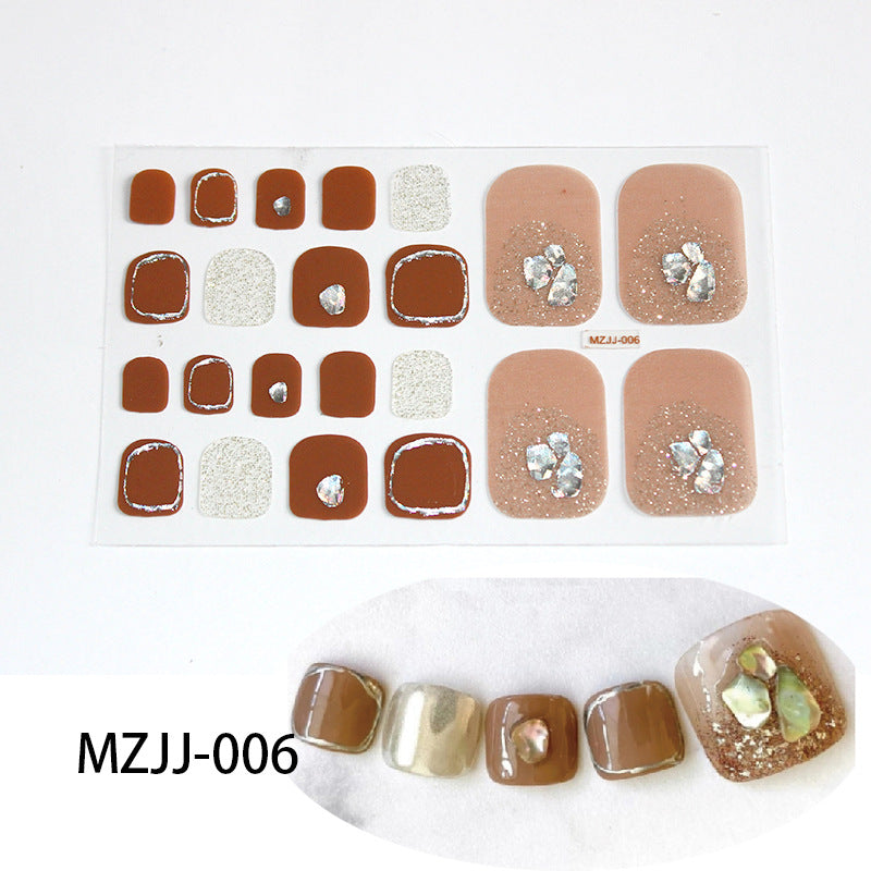 Full Hot Rhinestone Ornament Feet Color Nail Stickers