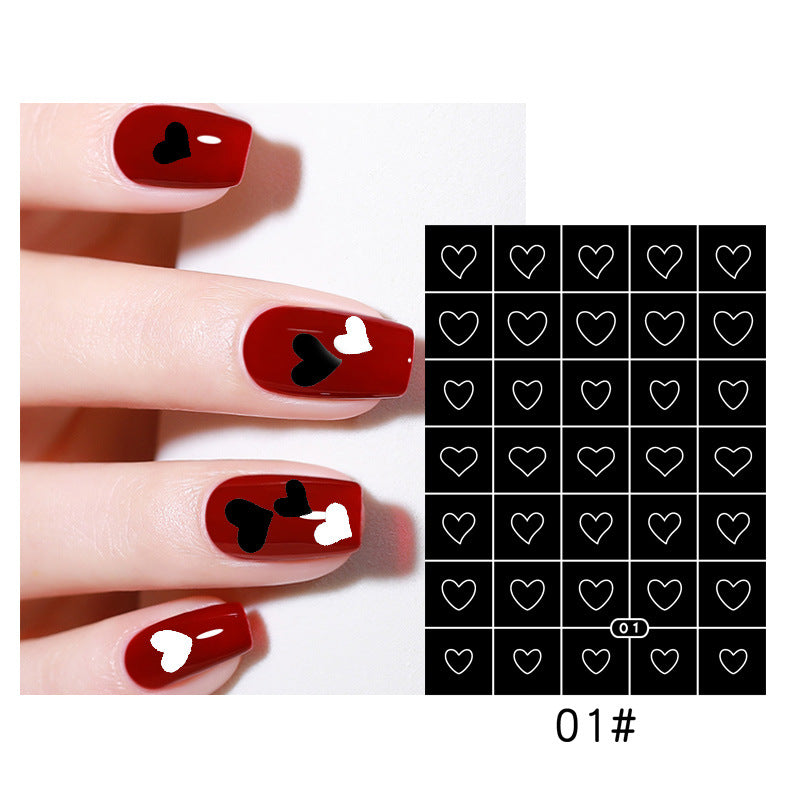 Love Star Thorns Flame Lightning Mini Nail Stickers