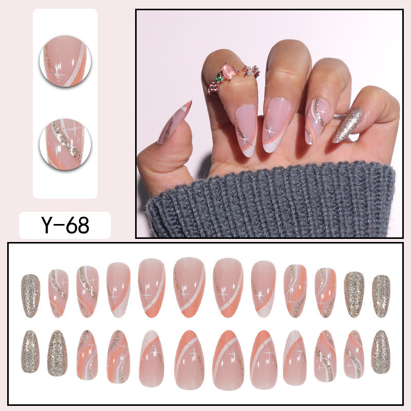 Manucure Patch Amovible Faux Ongle Court Finition Nail Art