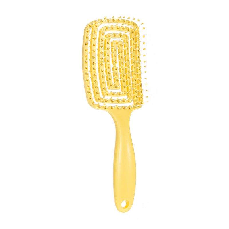 Hollow Big Curved Portable Elastic Wet Hair Brushes & Combs