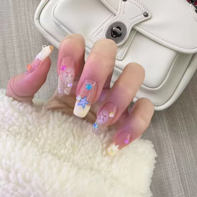 Handmade Therapy Wearing French Hollow Finished Nail Stickers