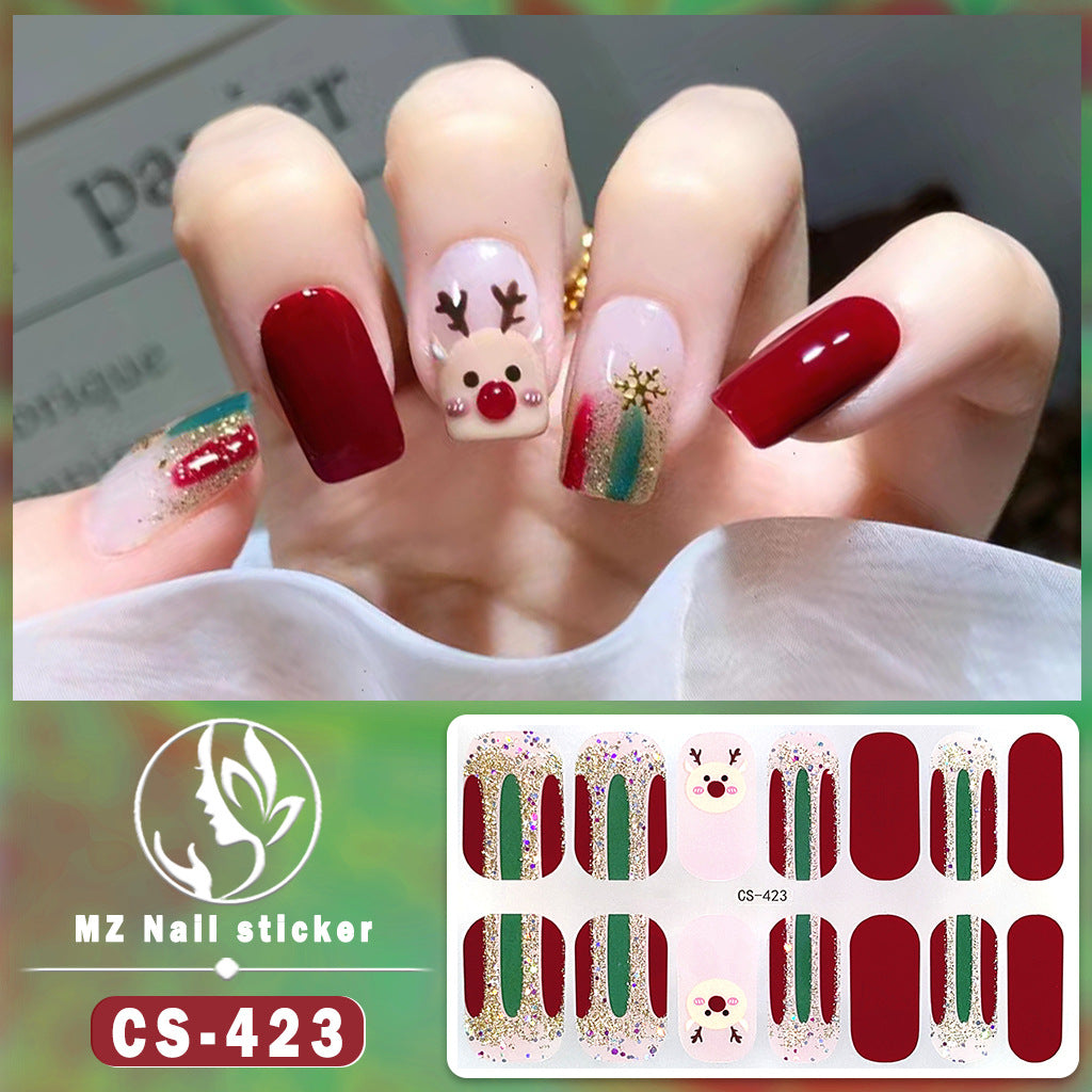 Beauty Full Cute Tree Santa Claus Nail Stickers