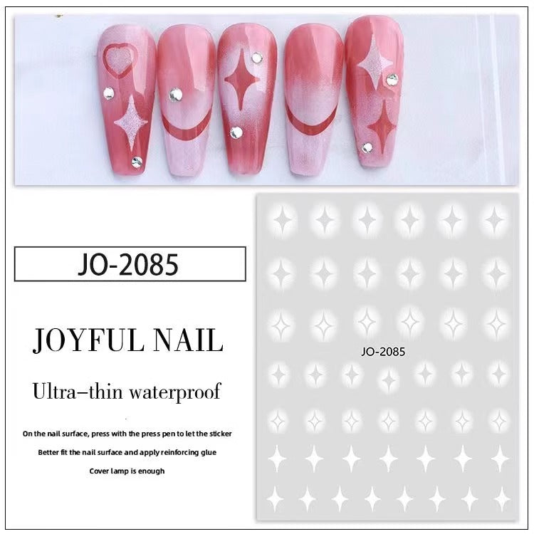 Spray Painting Gradient Coloring Five-pointed Star Nail Stickers