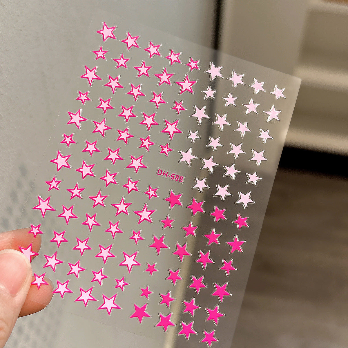 Solid Color Asterism Three-dimensional Seamless Flat Nail Stickers