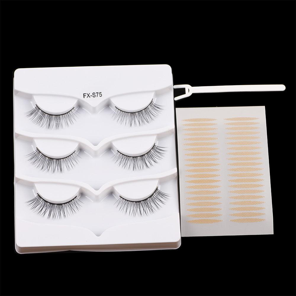 Artificial Plain Natural Five Double Pairs False Lashes