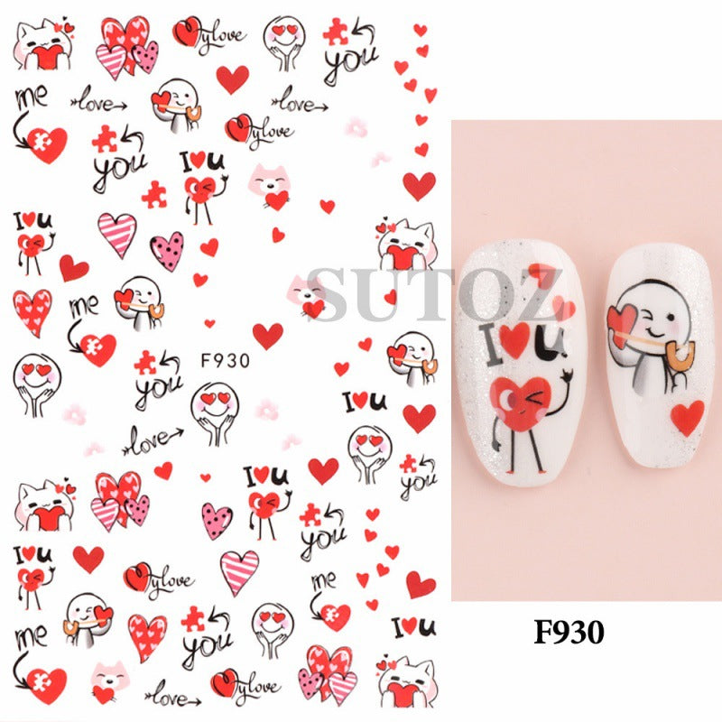 Day Cartoon Comic Series Than Heart Nail Stickers